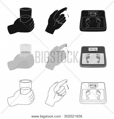 Vector Illustration Of Diet And Treatment  Icon. Set Of Diet And Medicine Stock Vector Illustration.