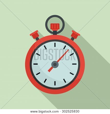 Stopwatch Icon. Flat Illustration Of Stopwatch Vector Icon For Web Design