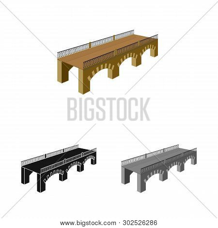 Vector Design Of Bridge And Relocation Icon. Collection Of Bridge And Column Stock Vector Illustrati