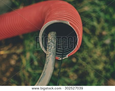 Detail Of Steel Earthing In Ribbed Plastic Tube