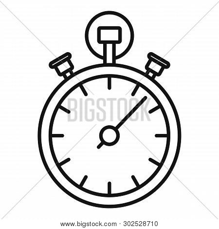Stopwatch Icon. Outline Stopwatch Vector Icon For Web Design Isolated On White Background