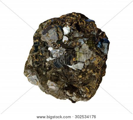 Hematite Iron Ore Piece Isolated On White Background