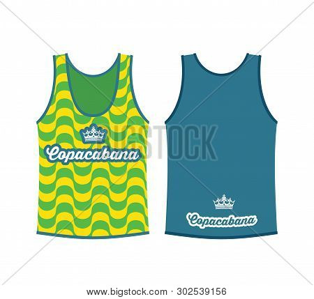 Tank Top Shirt With Copacabana Pattern - Vector Illustration - Vector