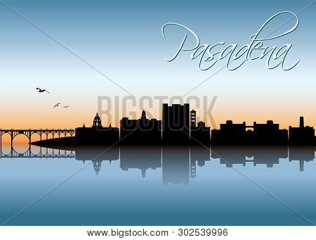 Pasadena Skyline - California, United States Of America, Usa - Vector Illustration - Vector