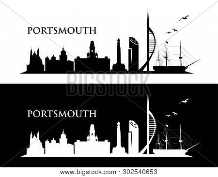 Portsmouth Uk Skyline - Vector Illustration - Vector