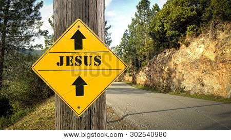 Street Sign The Direction Way To Jesus