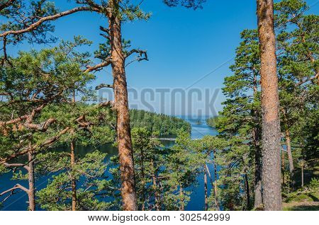Nature Of The Island Of Valaam. View From Mount Eleon. Valaam - The Place Of Pilgrimage Of Orthodox 
