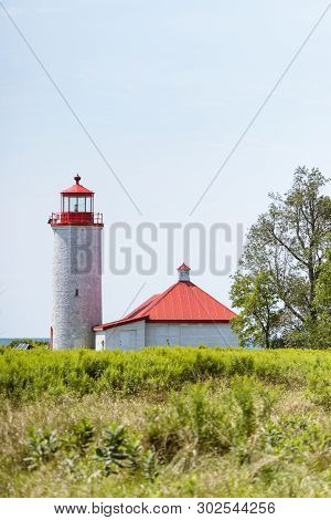 Nine Mile Point Lighthouse On Simcoe Island, Ontario