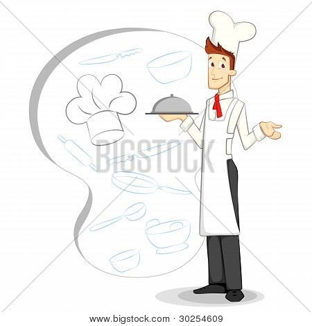 Chef com prato