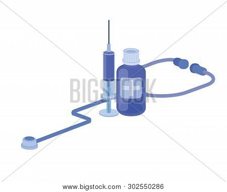 Medicine Objects On White Background Vector Illustration Design