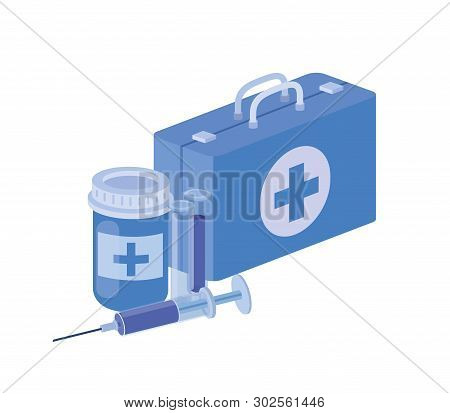 First Aid Kit On White Background Vector Illustration Design