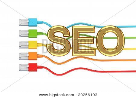 多彩橡皮和金色字 SEO。