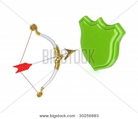 Symbol fÃ¼r Schutz und Bogen schieÃŸen.