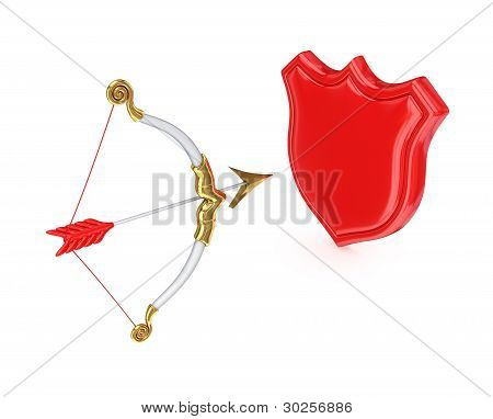 Symbol für Schutz und Bogen schießen.