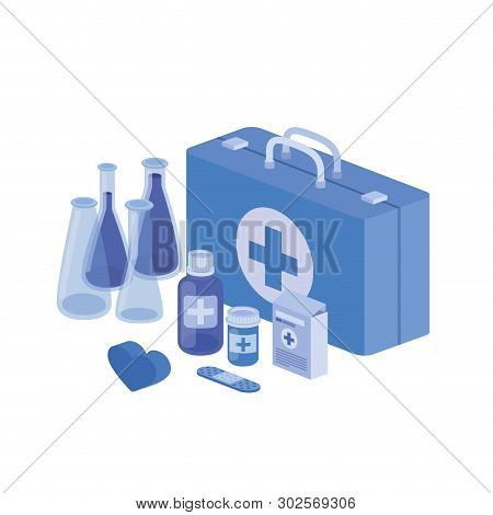 First Aid Kit On White Background Vector Illustration Design