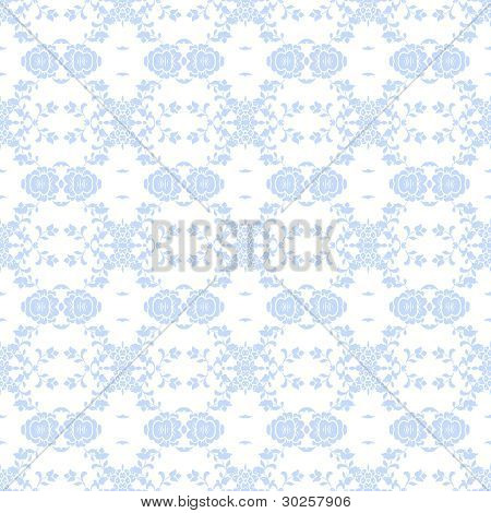 ซีดสีน้ำเงิน & สีขาว Damask พื้น