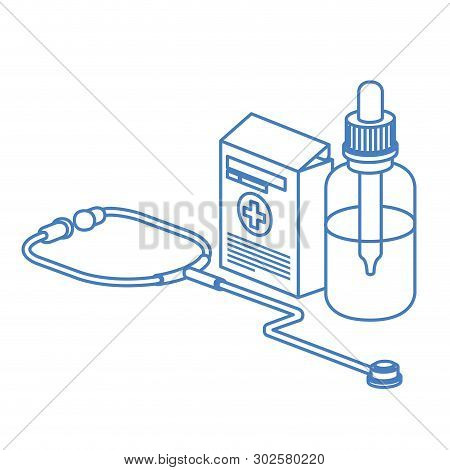 Medicine Objects On White Background Vector Illustration Design