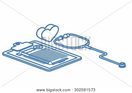 Medicine Objects On White Background Vector Illustration Design