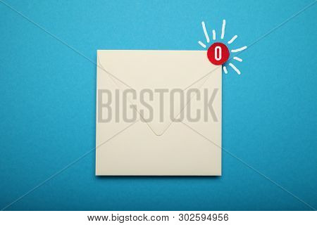 New Inbox Letter, Mail Envelope. Blue Background