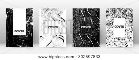 Cover Page Design Template. Hipster Brochure Layout. Breathtaking Trendy Abstract Cover Page. Black 