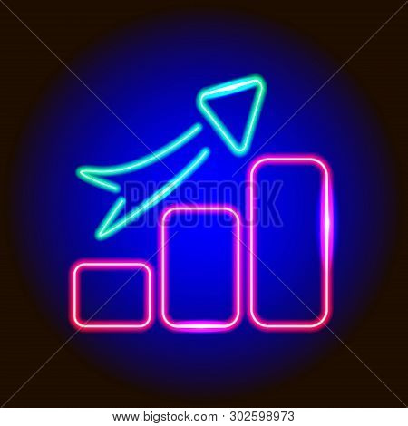 Neon Uptrend Business Finance Economy Forex Icon Isolated