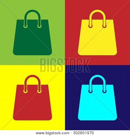 Color Handbag Icon Isolated On Color Backgrounds. Shoping Bag Sign. Woman Bag Icon. Female Handbag S