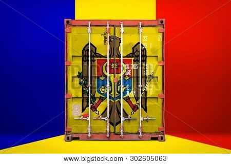 The Concept Of  Moldavia Export-import, Container Transporting And National Delivery Of Goods. The T