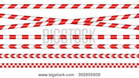 Set Of Barrier Tapes Red And White