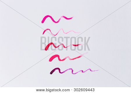 Smudged Red Lipstick Isolated On White Background