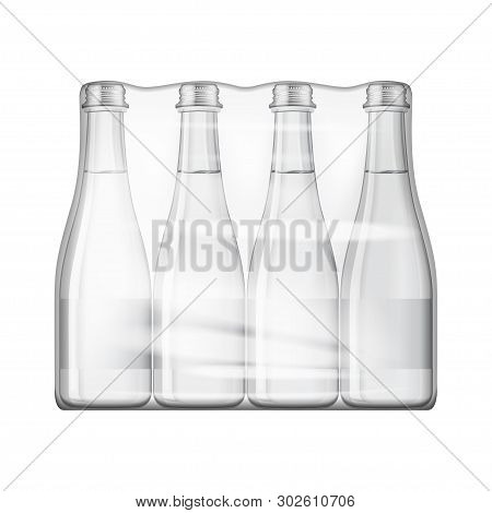 Mineral Still Or Sparkling Water Bottles Set Mock Up. Isolated On White Background
