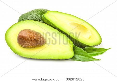 Fresh Avocados Isolated On A White Background
