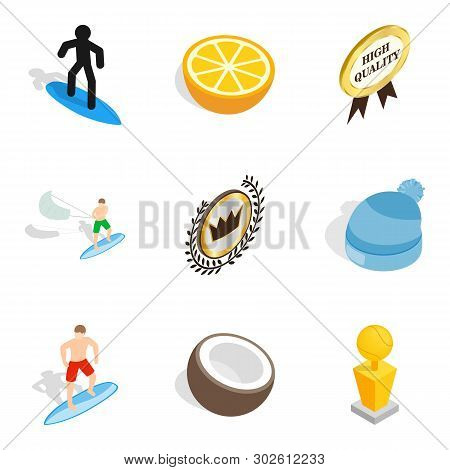 Prize Place Icons Set. Isometric Set Of 9 Prize Place Icons For Web Isolated On White Background