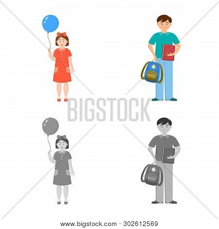 Vector Design Of Character And Avatar  Icon. Set Of Character And Portrait Vector Icon For Stock.