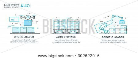 Set Of Illustrations Concept With Businessmen. Technology, Partnership, Connection, Business Robot, 