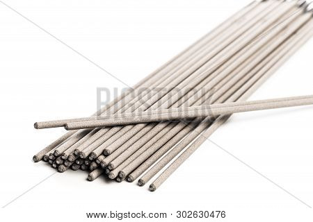 Electrodes For Welding Isolated On A White Background. Accessories Of Welder. - Image