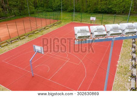 Basketball Court, Top View Of Court And Baseline, Template For Tournament And Planning, 3d Illustrat