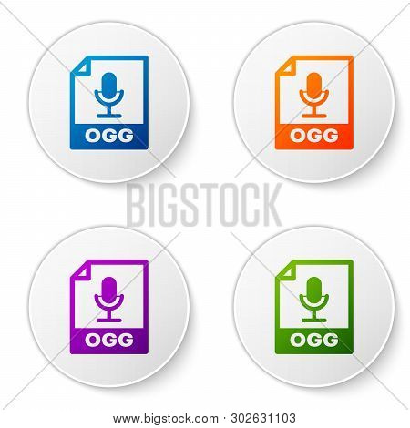 Color Ogg File Document Icon. Download Ogg Button Icon Isolated On White Background. Ogg File Symbol