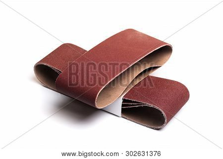 Grinding Strip Paper For Grinding Machine Isolated On White Background