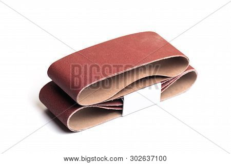 Grinding Strip Paper For Grinding Machine Isolated On White Background