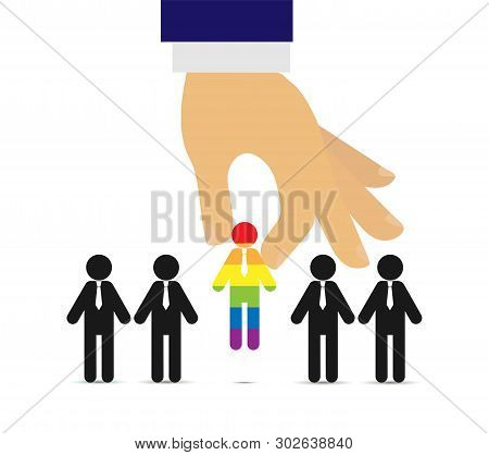 A Hand Snatches Out From The Crowd Man In Mariupol, Flat Design