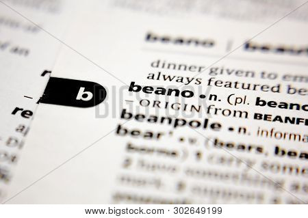 Word Or Phrase Beano In A Dictionary.