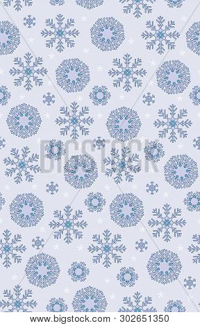 Simple Purple Monochrome Bohemian Christmas Lace Snowflakes Vector Seamless Pattern Background For F