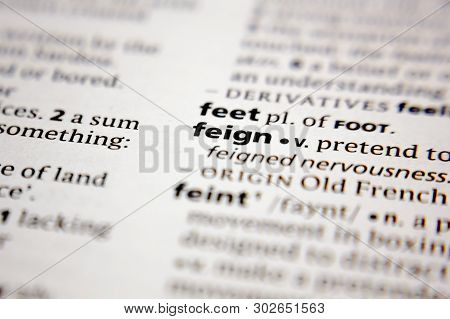 Word Or Phrase Feign  In A Dictionary.