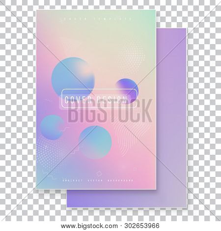 Furistic Modern Holographic Cover Set. 90s, 80s Retro Style.  Minimalistic Hipster Design Digital Co