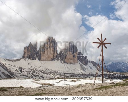 Chapel Chiesetta Alpina, 26th May 2018.  Chapel At Tre Cime Chalet.  Dolomites Is A Mountain In Tyro