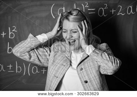 Study And Education. Modern School. Knowledge Day. Woman In Classroom. Back To School. Teachers Day.
