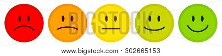 Five Faces Mood Color Red To Green