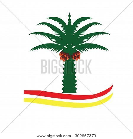 Palm Green Tree Logo Vector Design With The Fruit