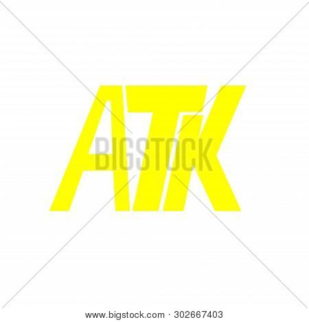 Atk Three Letter Combination Alphabet Company Logo Line Design Vector