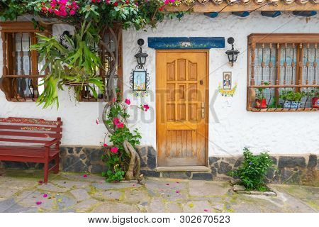 Tenza Colombia May 18 One Of The Colonial Houses Of Tenza Village In Northern Colombia  Attracting M